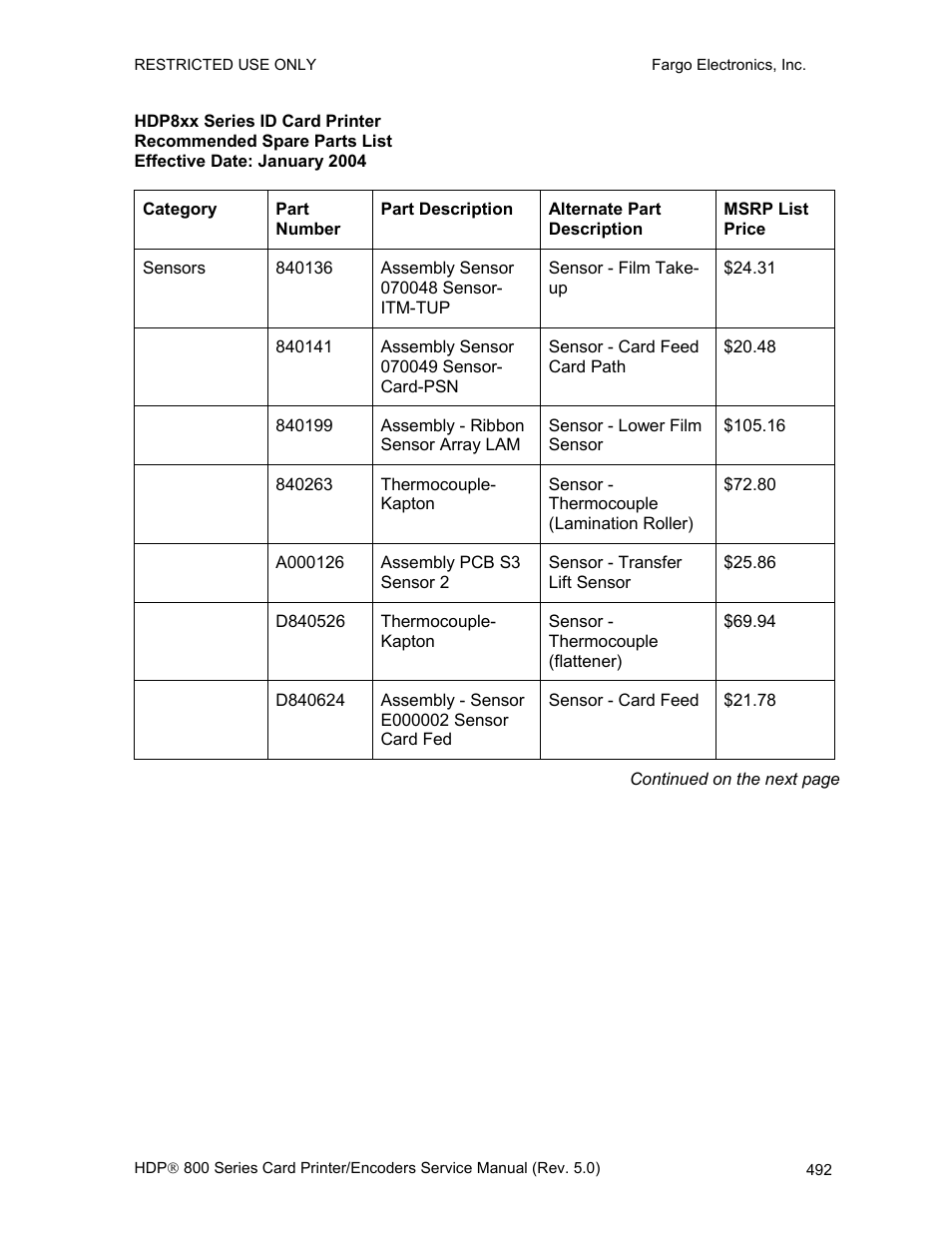 FARGO electronic HDP820 User Manual | Page 327 / 370