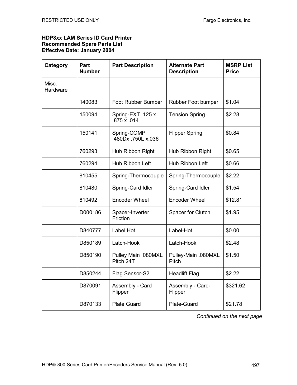 FARGO electronic HDP820 User Manual | Page 332 / 370