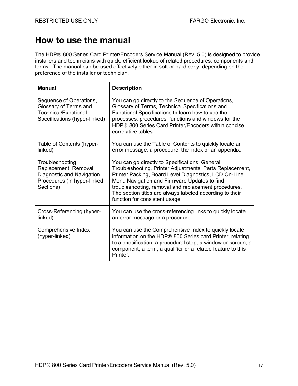 How to use the manual | FARGO electronic HDP820 User Manual | Page 4 / 370