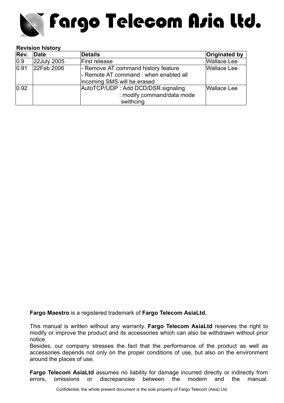 FARGO electronic Maestro 900 User Manual | Page 2 / 23