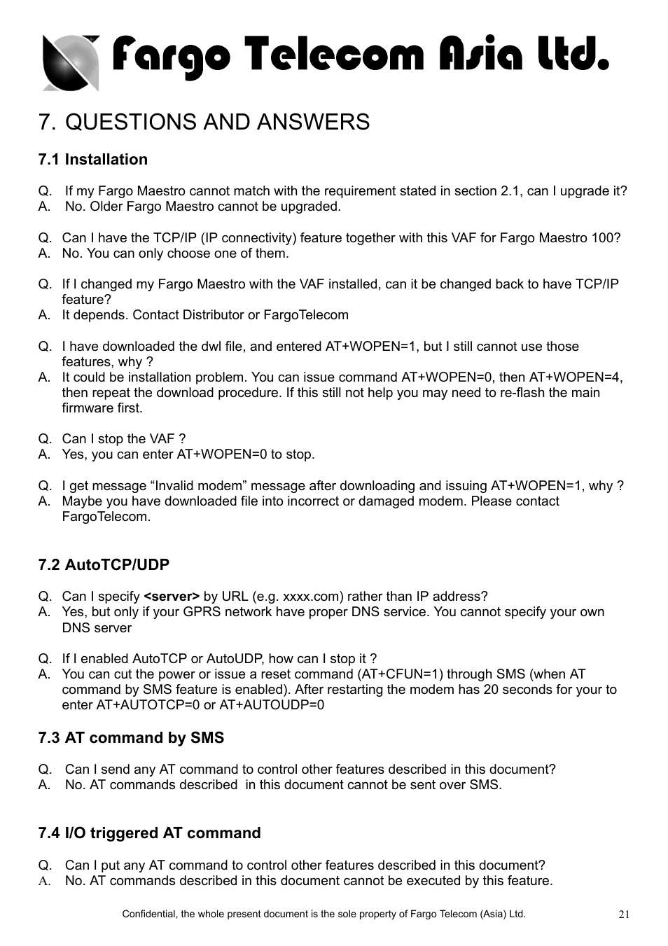 Questions and answers | FARGO electronic Maestro 900 User Manual | Page 23 / 23