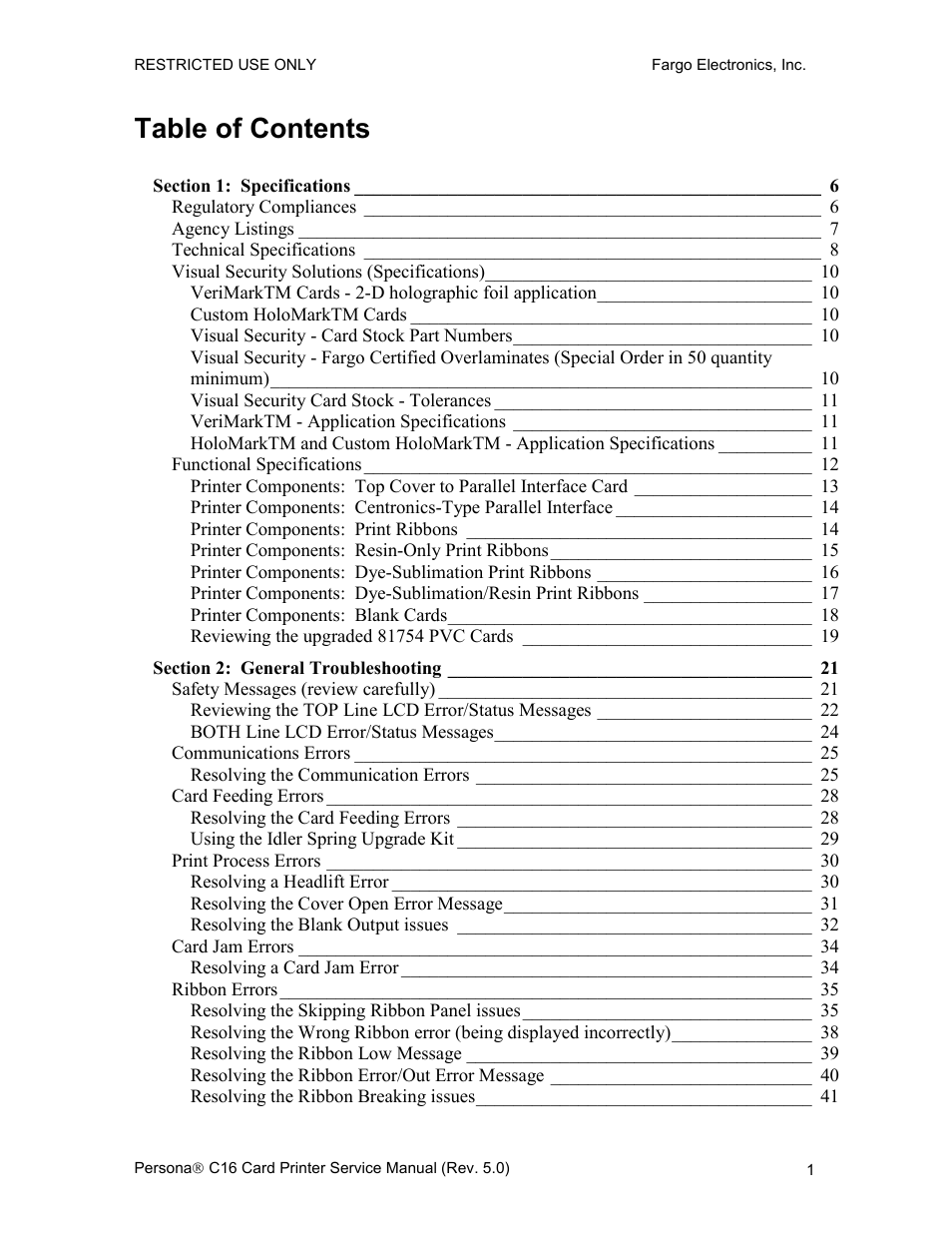 FARGO electronic C16 User Manual | Page 10 / 259