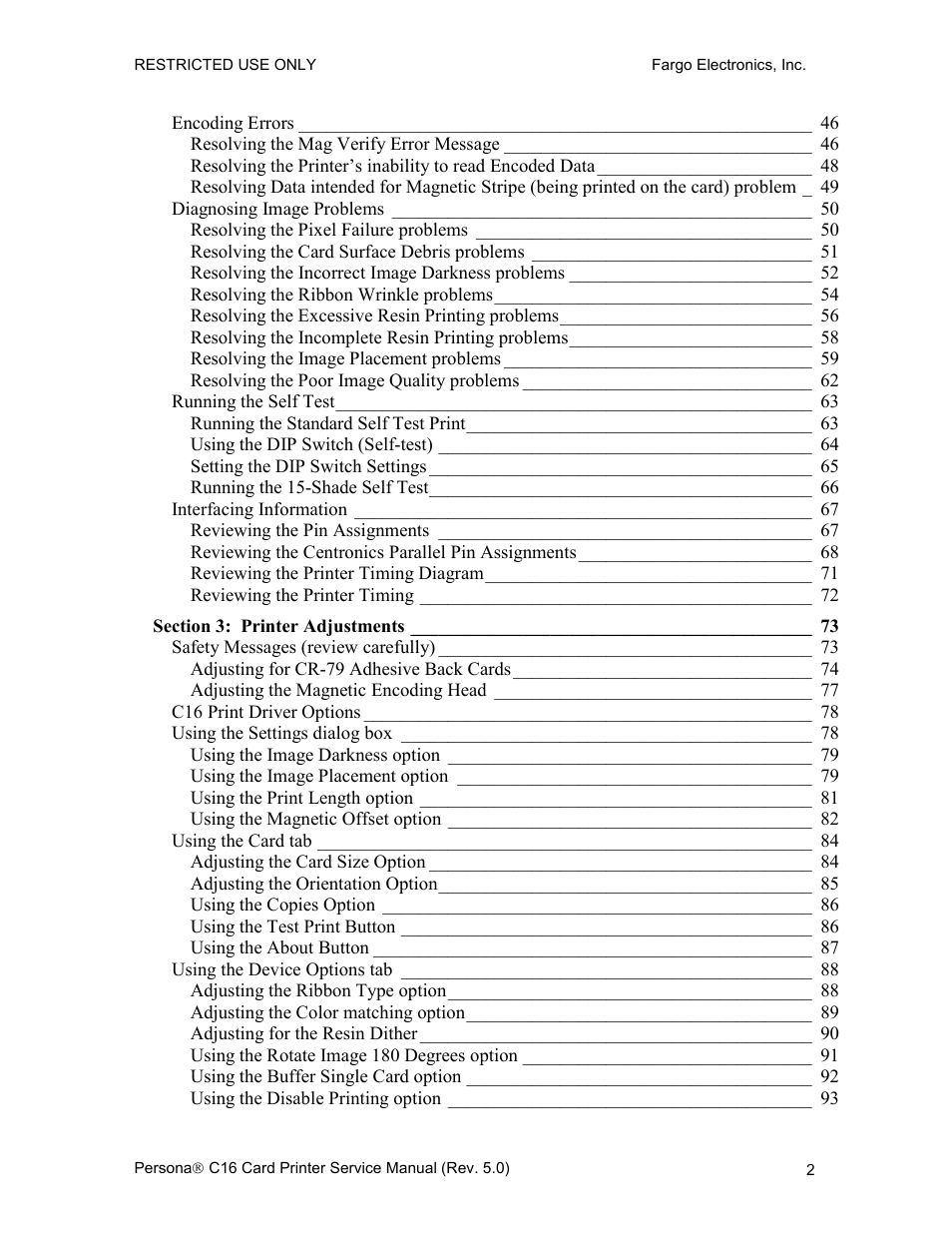 FARGO electronic C16 User Manual | Page 11 / 259