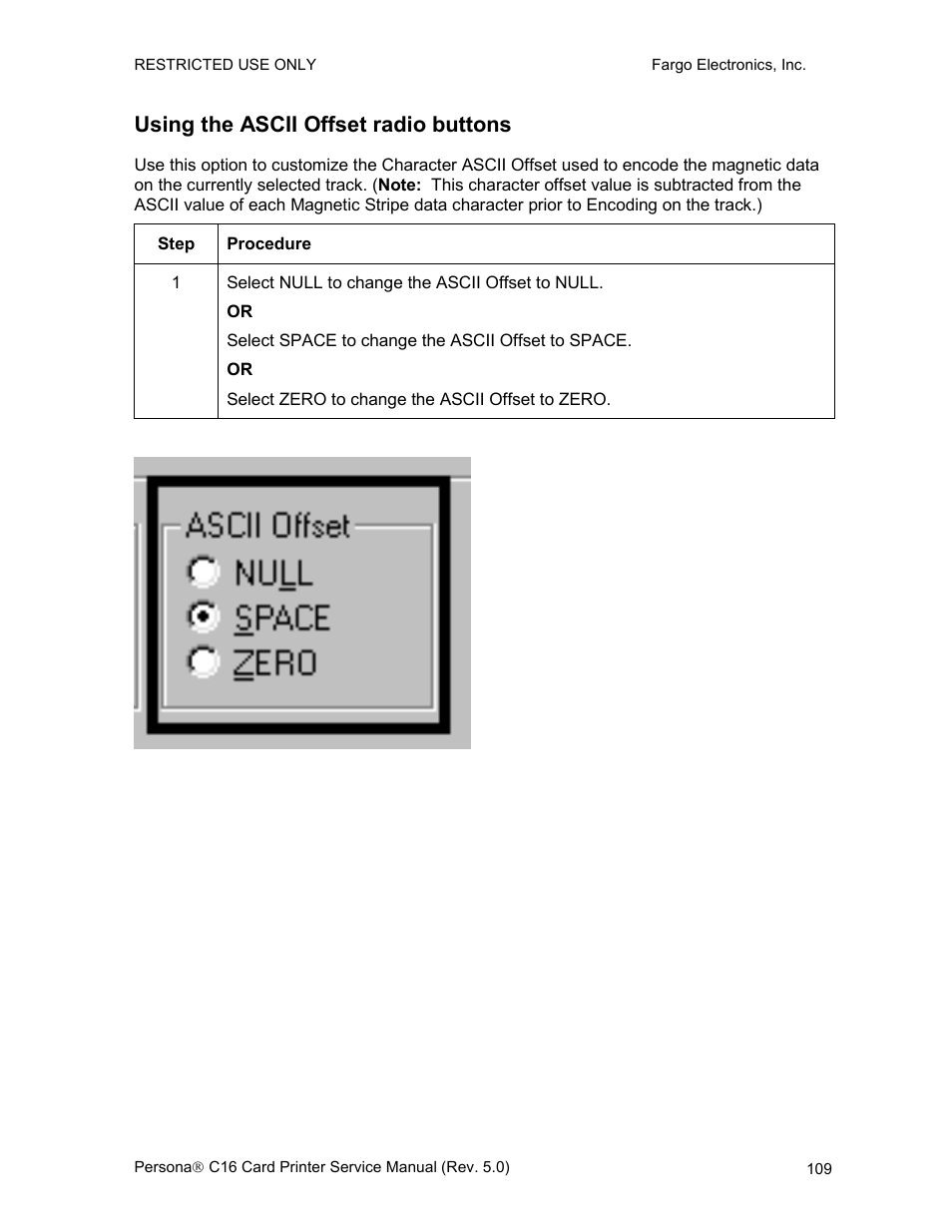 Using the ascii offset radio buttons | FARGO electronic C16 User Manual | Page 118 / 259