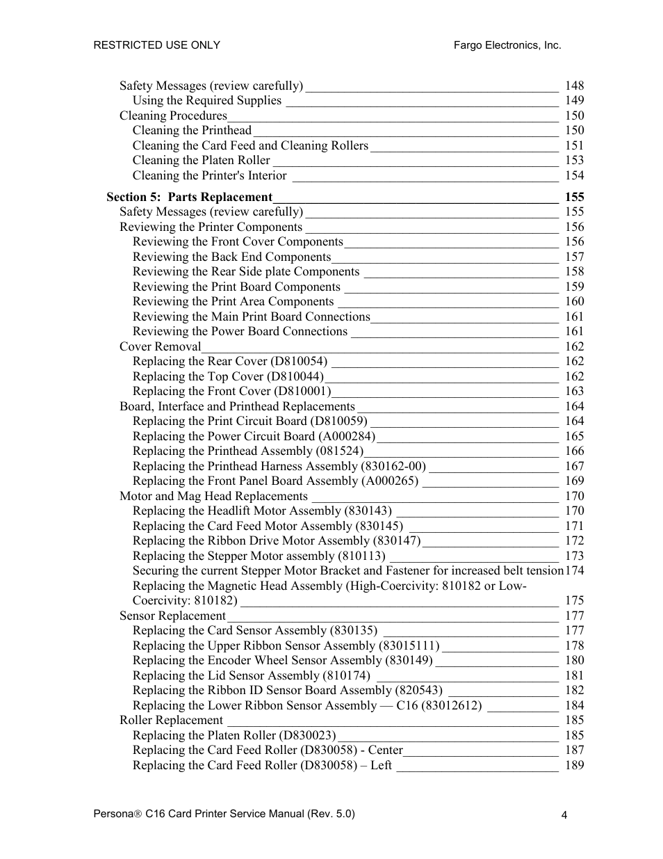 FARGO electronic C16 User Manual | Page 13 / 259