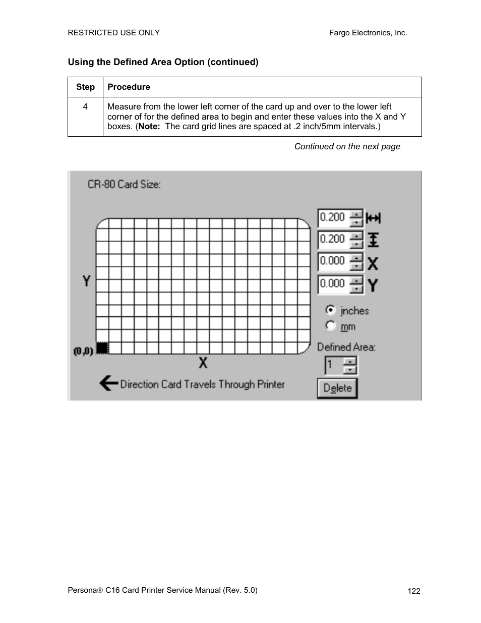 Using the defined area option (continued) | FARGO electronic C16 User Manual | Page 131 / 259