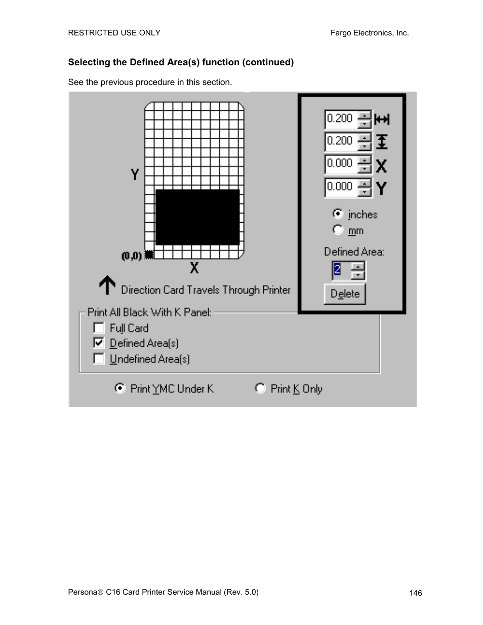 Selecting the defined area(s) function (continued) | FARGO electronic C16 User Manual | Page 155 / 259