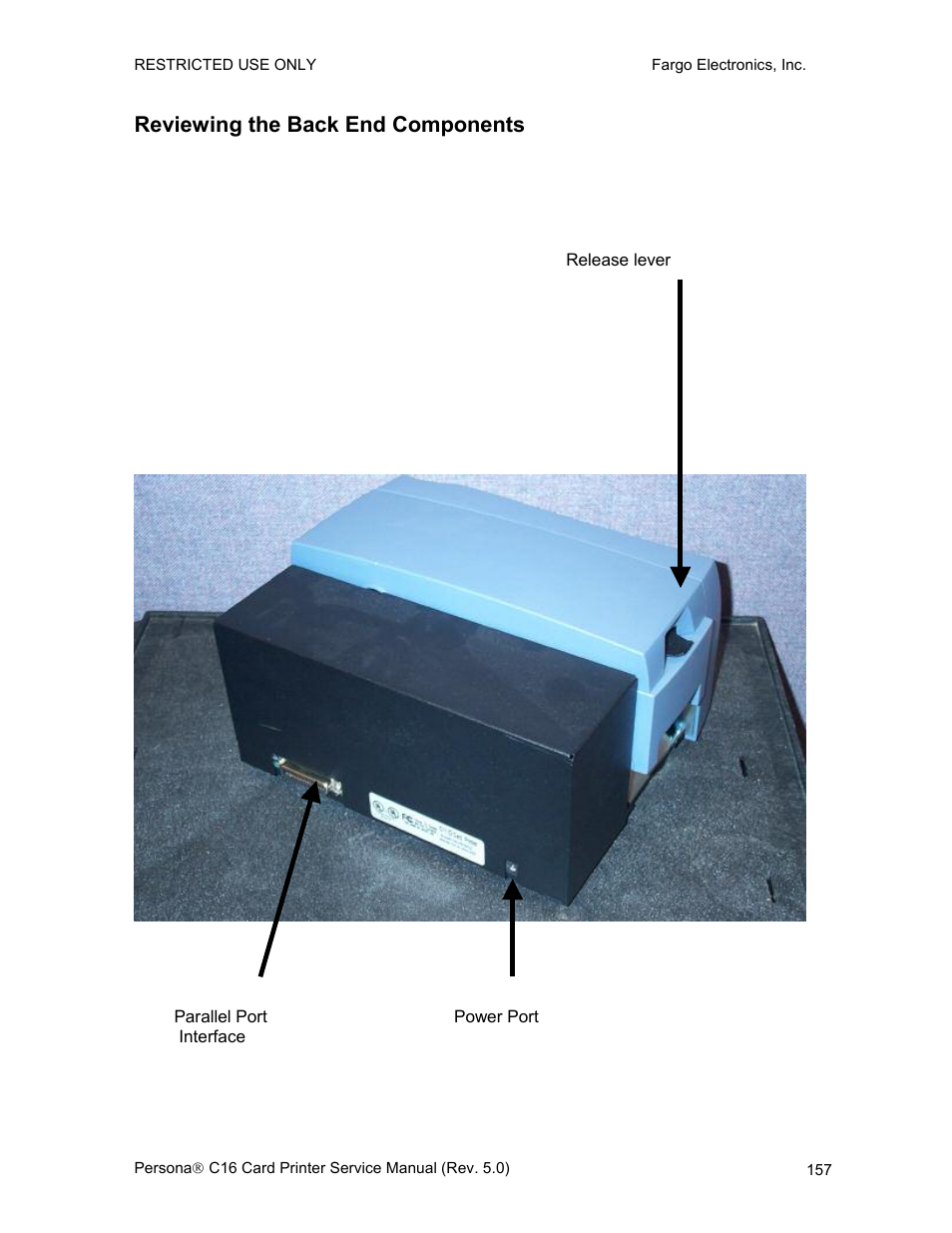 Reviewing the back end components | FARGO electronic C16 User Manual | Page 166 / 259