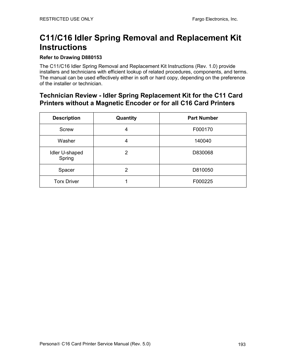 FARGO electronic C16 User Manual | Page 202 / 259