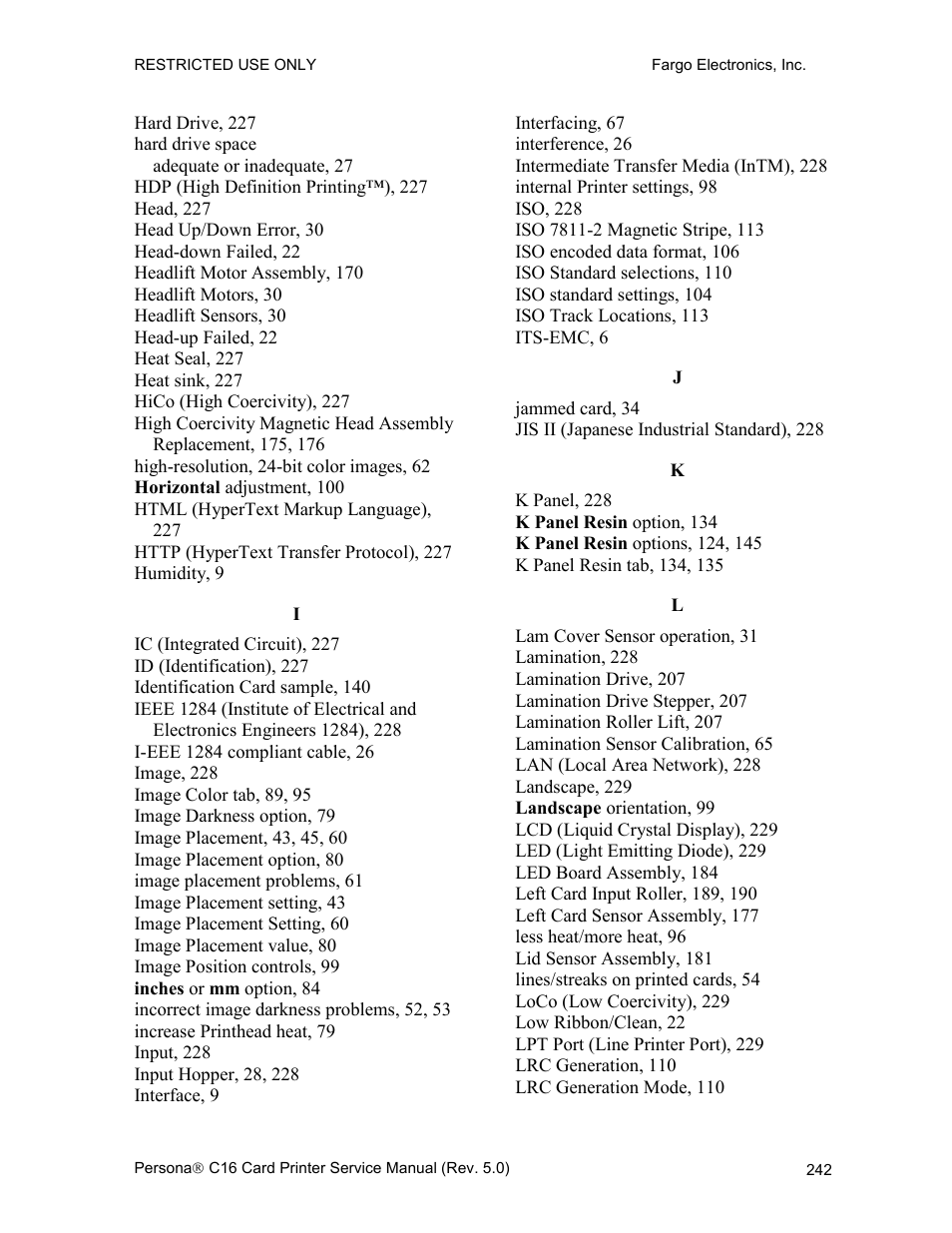 FARGO electronic C16 User Manual | Page 251 / 259