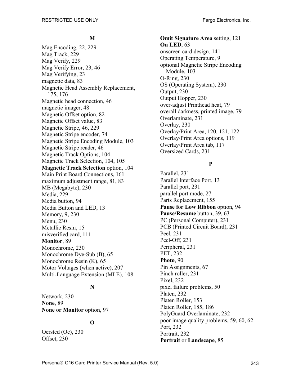 FARGO electronic C16 User Manual | Page 252 / 259