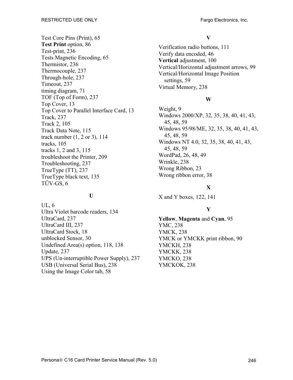 FARGO electronic C16 User Manual | Page 255 / 259