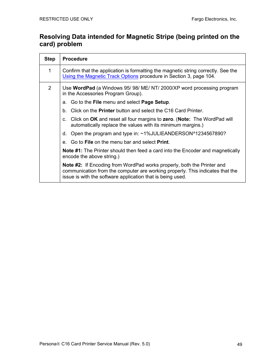 FARGO electronic C16 User Manual | Page 58 / 259