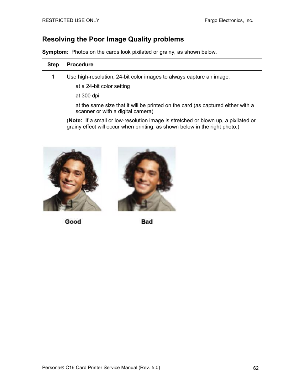 Resolving the poor image quality problems | FARGO electronic C16 User Manual | Page 71 / 259