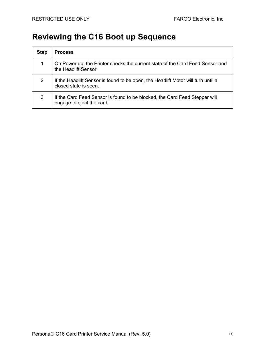 Reviewing the c16 boot up sequence | FARGO electronic C16 User Manual | Page 9 / 259