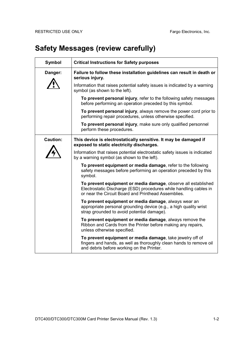 Safety messages (review carefully) | FARGO electronic DTC300 User Manual | Page 10 / 446