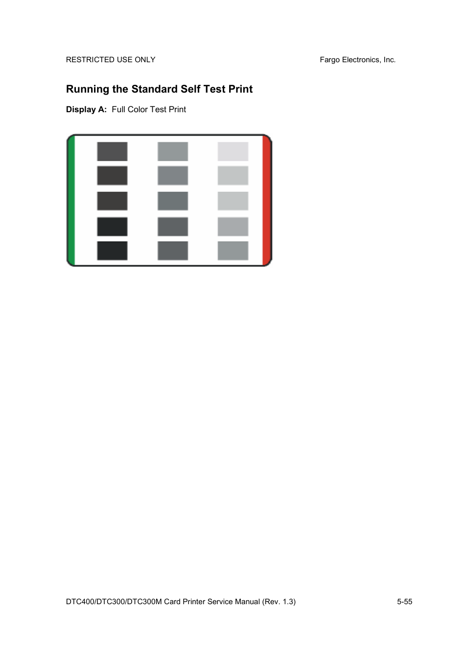 Running the standard self test print | FARGO electronic DTC300 User Manual | Page 128 / 446