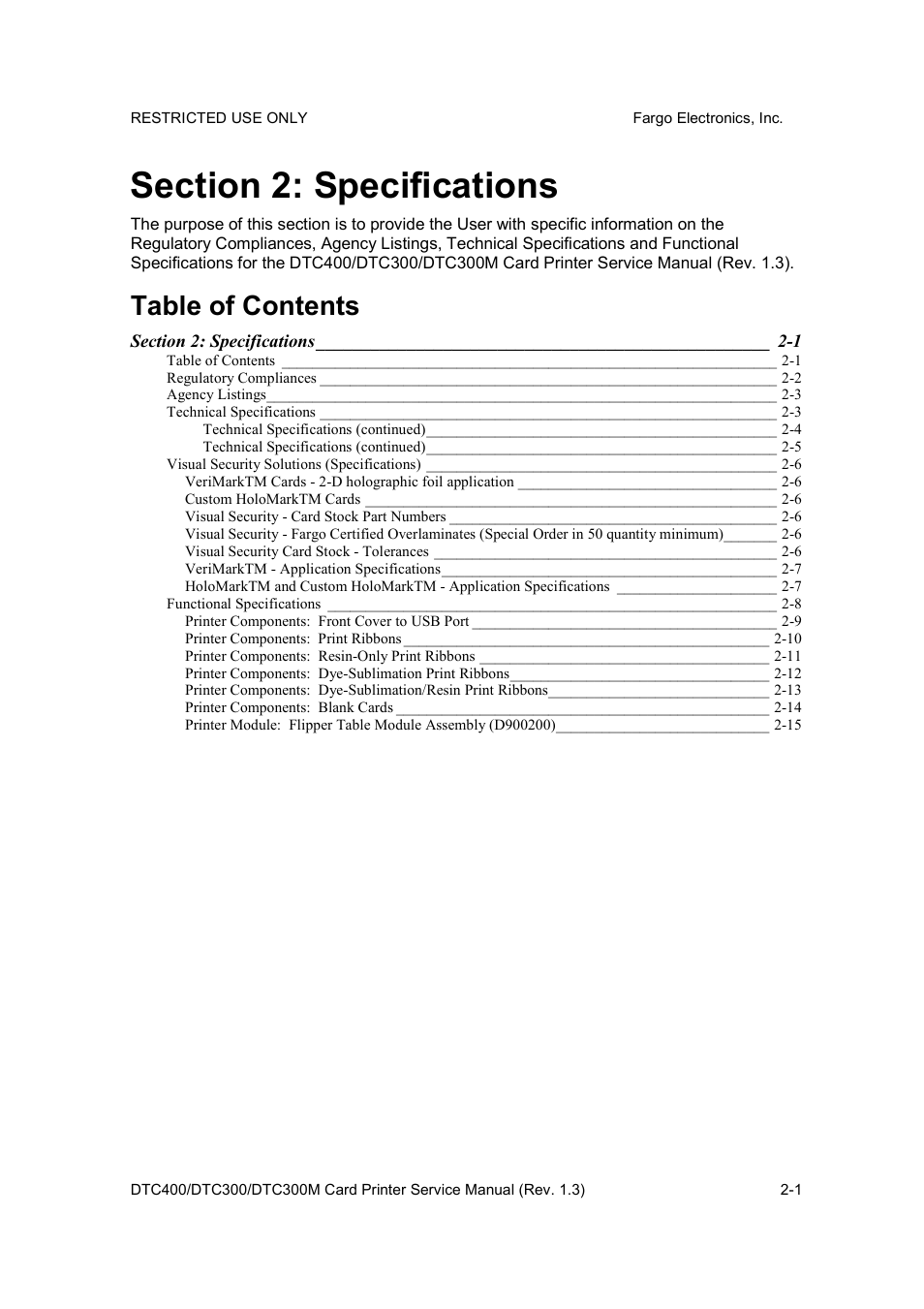 FARGO electronic DTC300 User Manual | Page 16 / 446