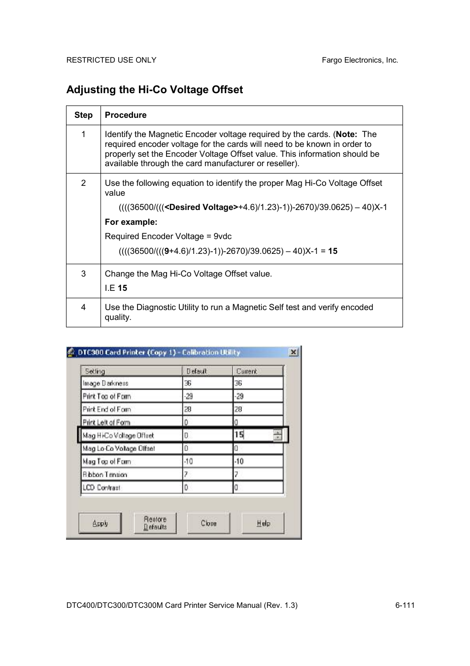 Adjusting the hi-co voltage offset | FARGO electronic DTC300 User Manual | Page 240 / 446