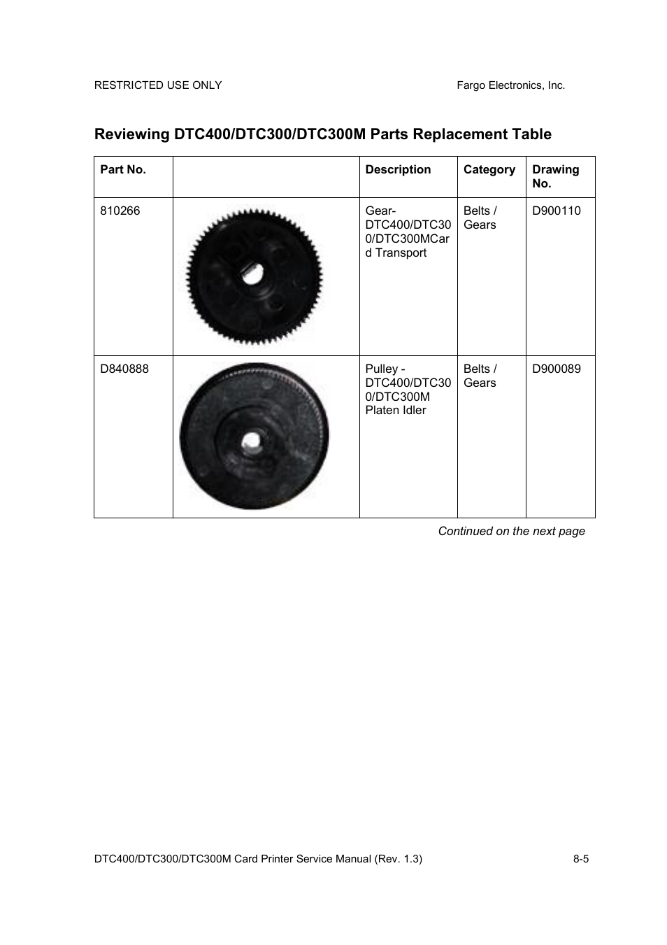 FARGO electronic DTC300 User Manual | Page 259 / 446