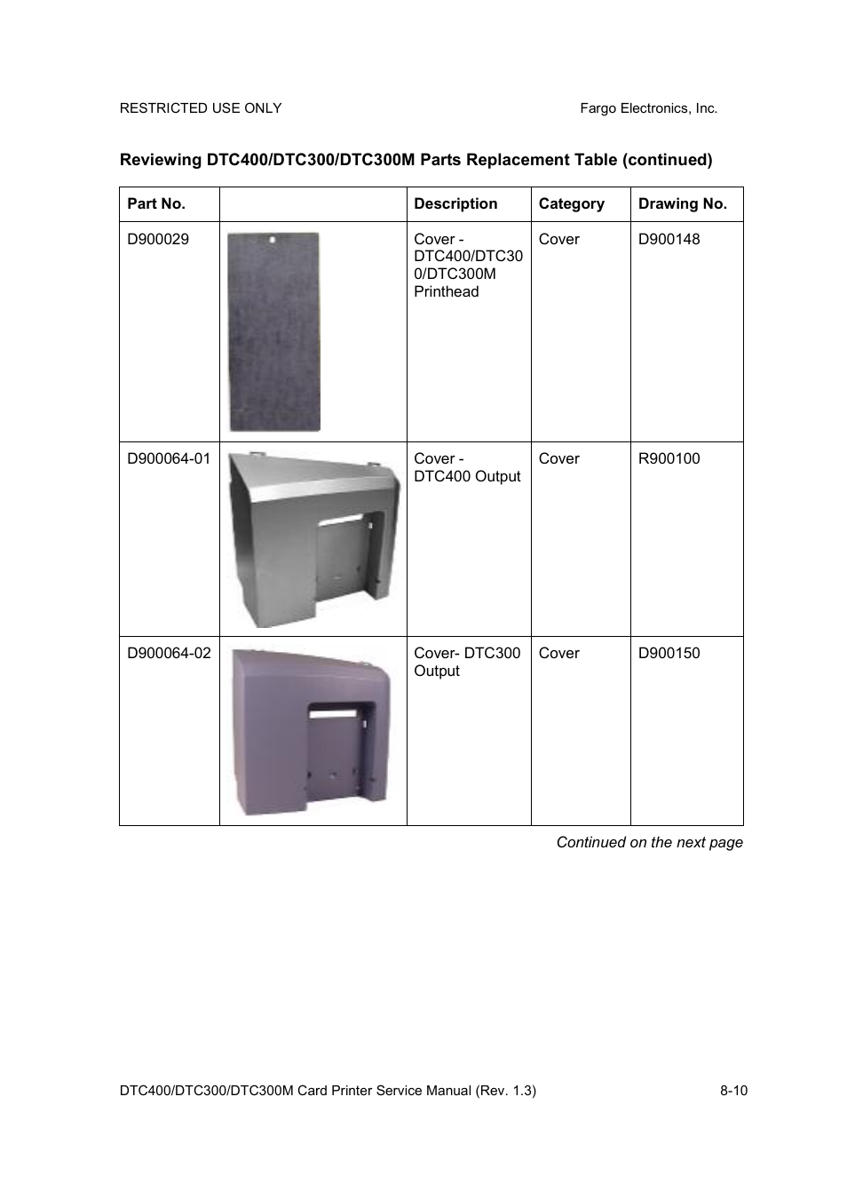 FARGO electronic DTC300 User Manual | Page 264 / 446