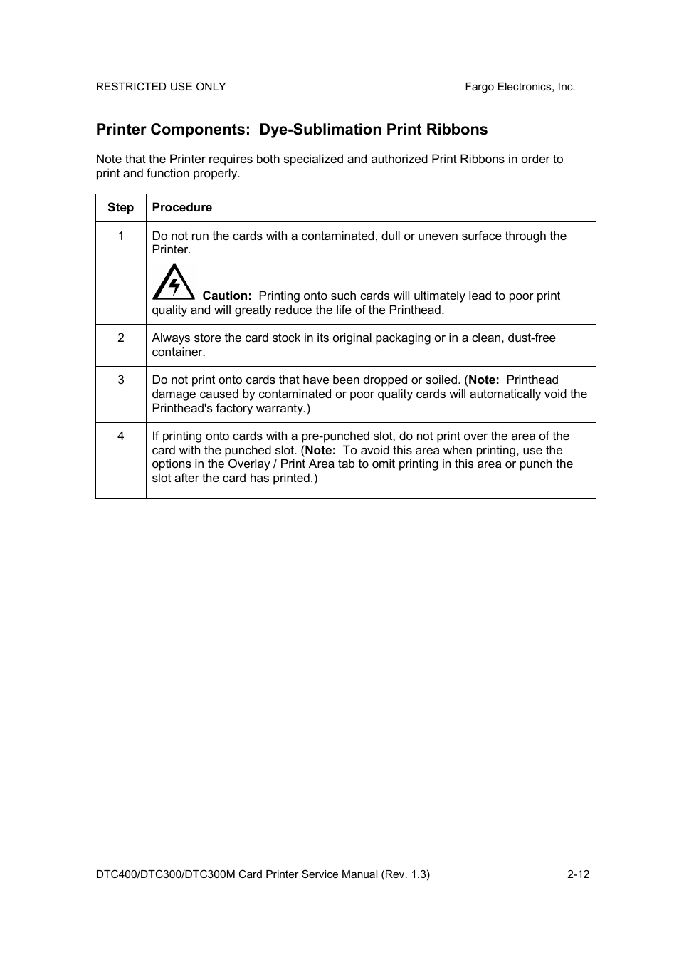 Printer components: dye-sublimation print ribbons | FARGO electronic DTC300 User Manual | Page 27 / 446