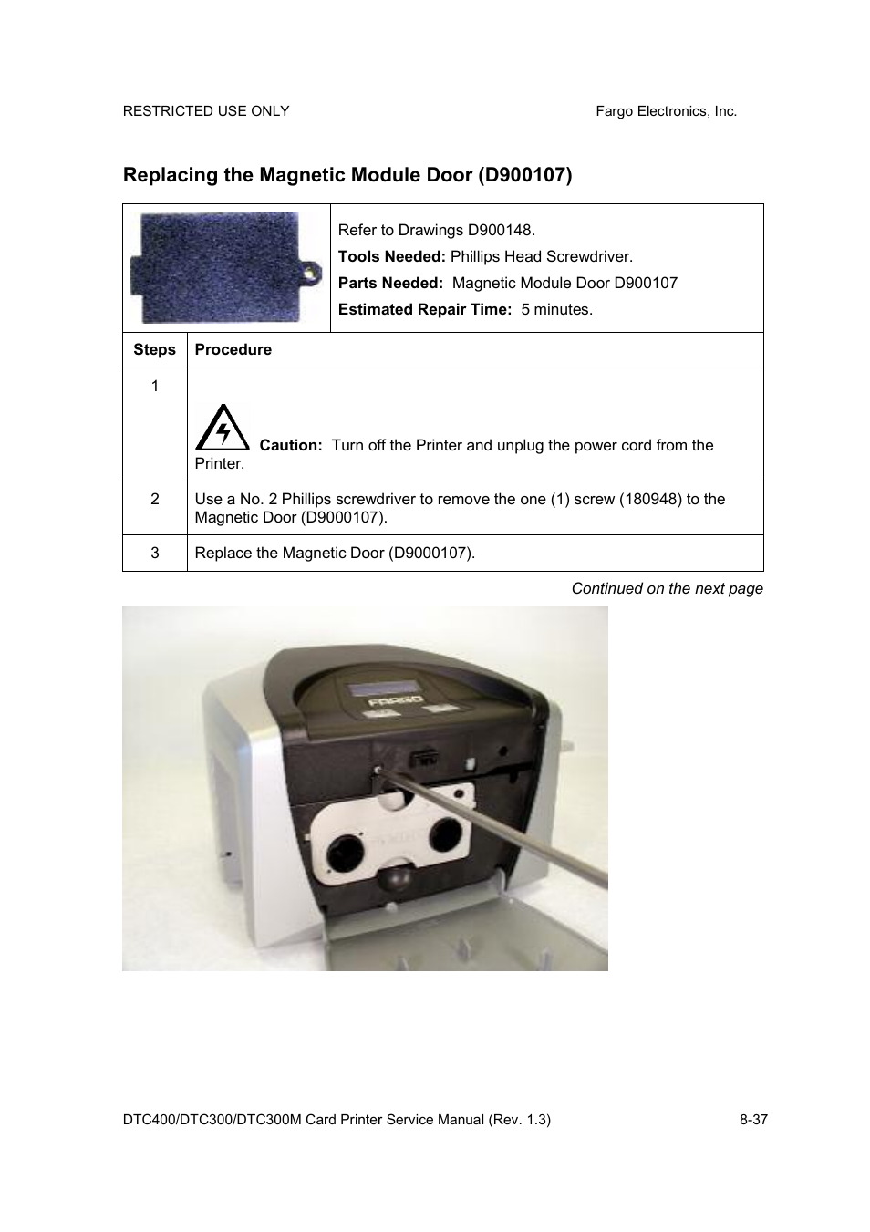 FARGO electronic DTC300 User Manual | Page 291 / 446