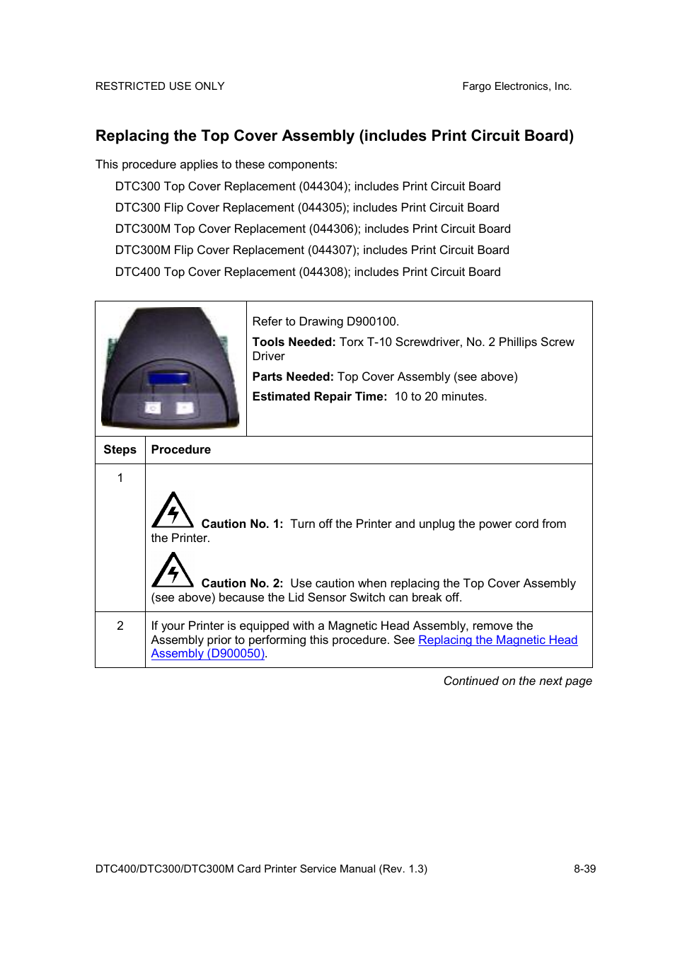 FARGO electronic DTC300 User Manual | Page 293 / 446