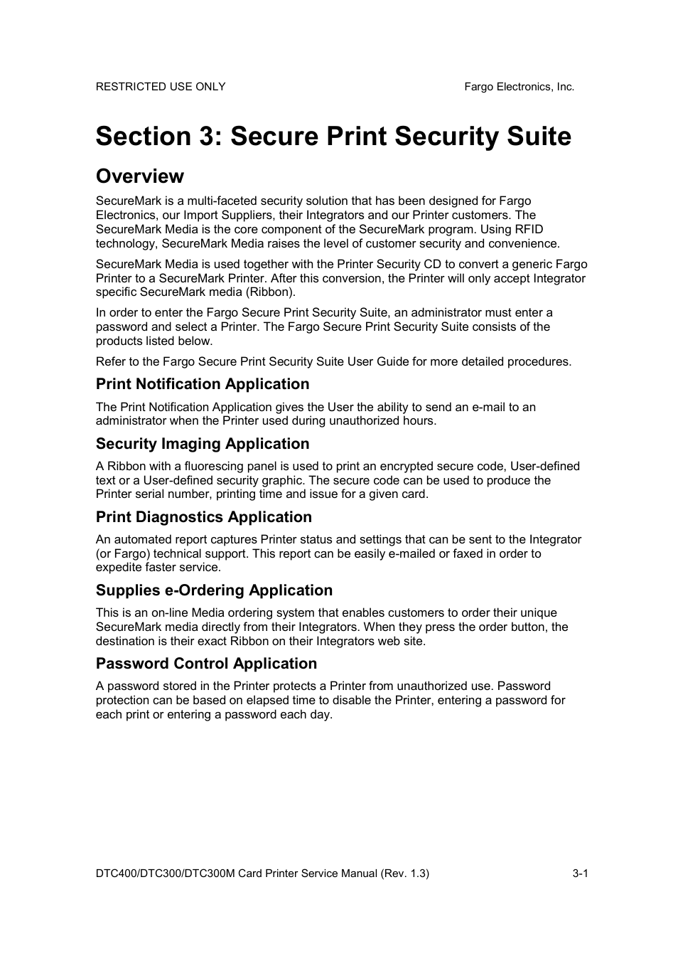 Overview | FARGO electronic DTC300 User Manual | Page 31 / 446