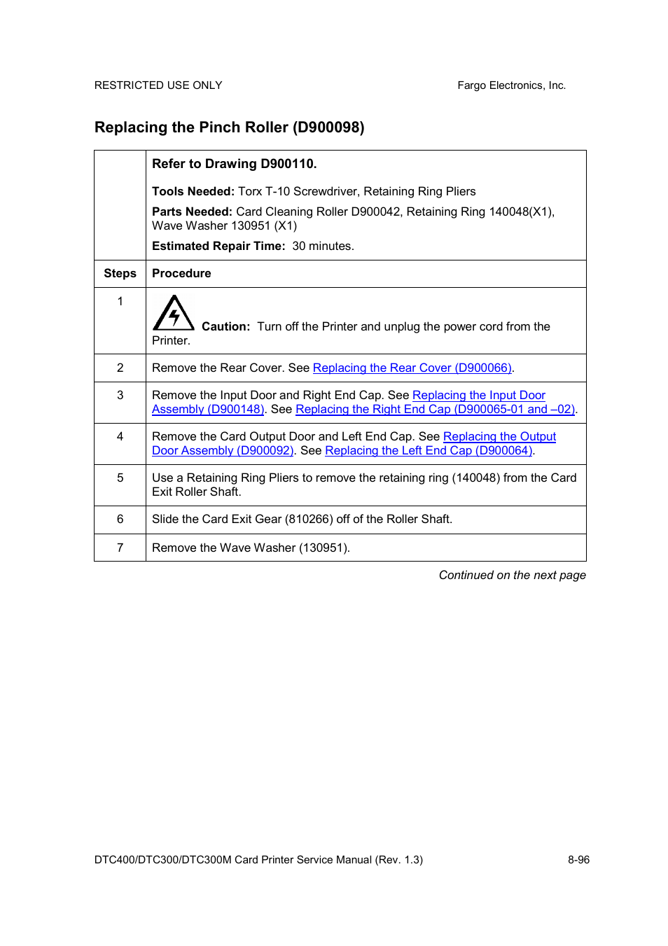 FARGO electronic DTC300 User Manual | Page 350 / 446