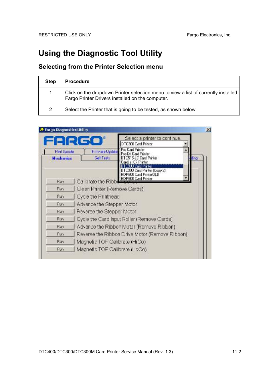 Using the diagnostic tool utility | FARGO electronic DTC300 User Manual | Page 371 / 446