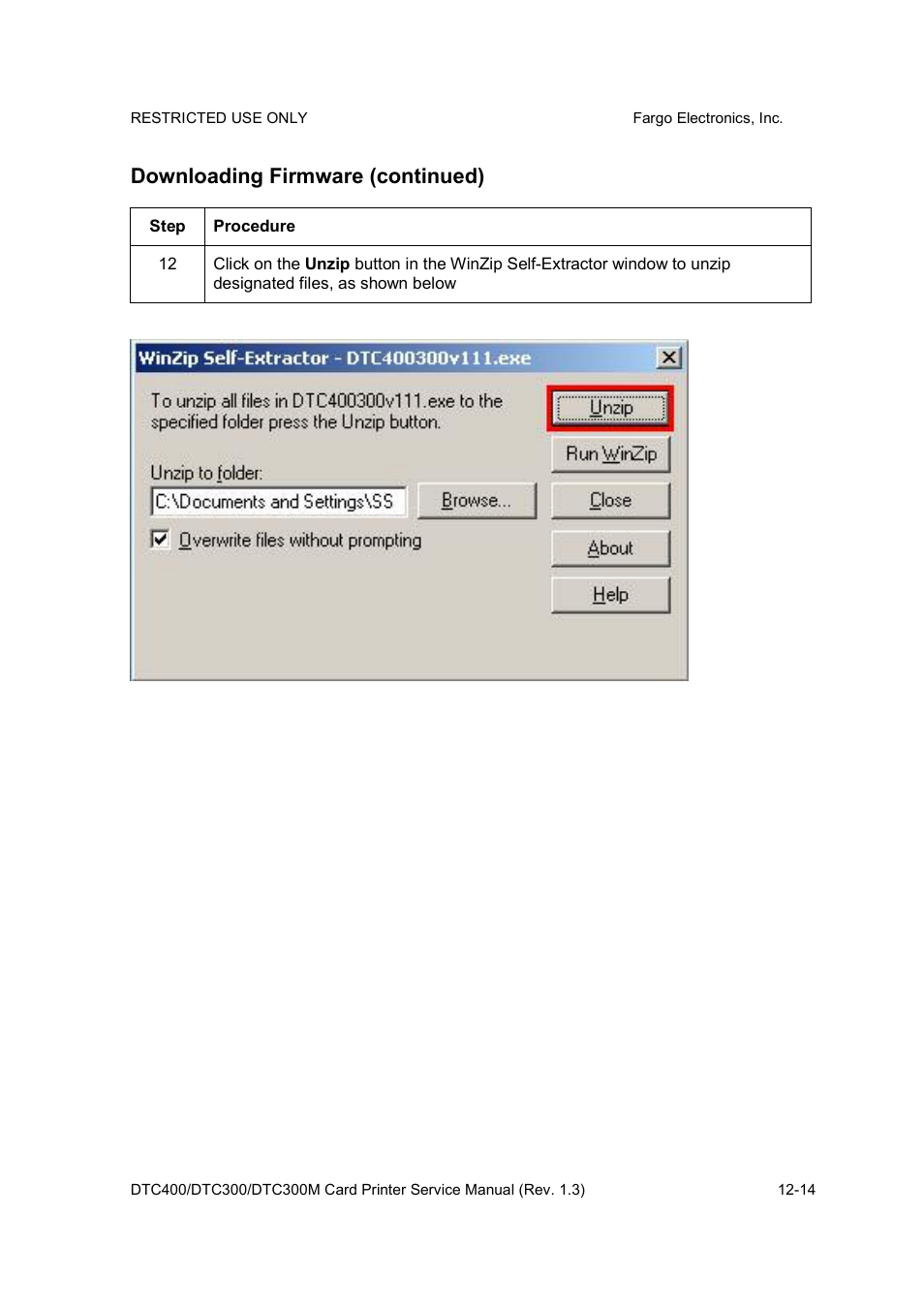 Downloading firmware (continued) | FARGO electronic DTC300 User Manual | Page 412 / 446