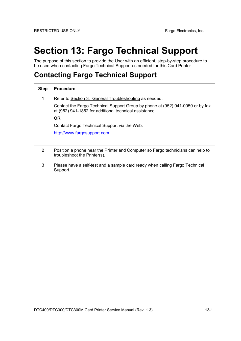 Contacting fargo technical support | FARGO electronic DTC300 User Manual | Page 419 / 446