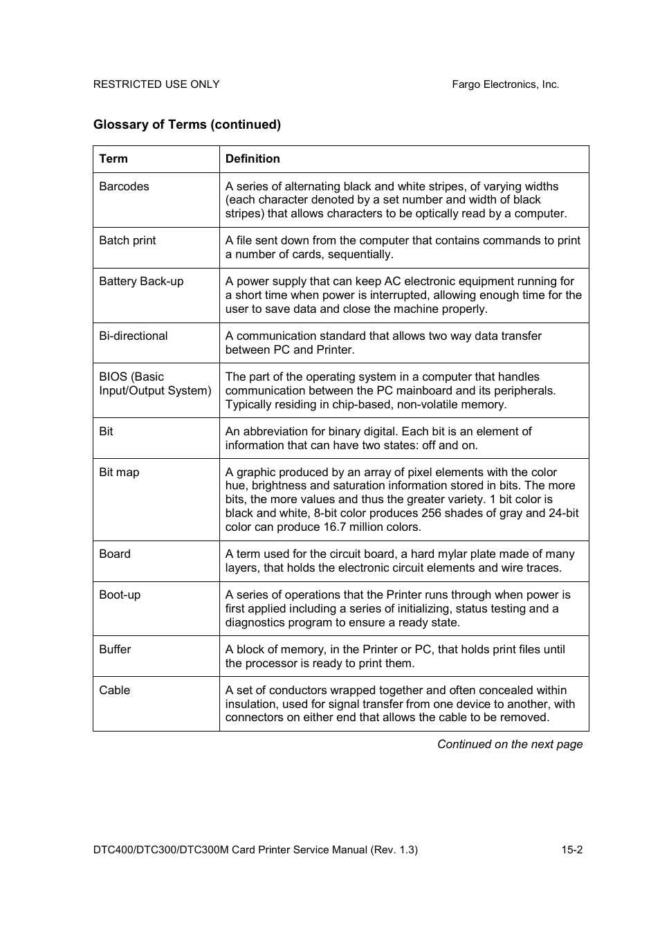 FARGO electronic DTC300 User Manual | Page 423 / 446