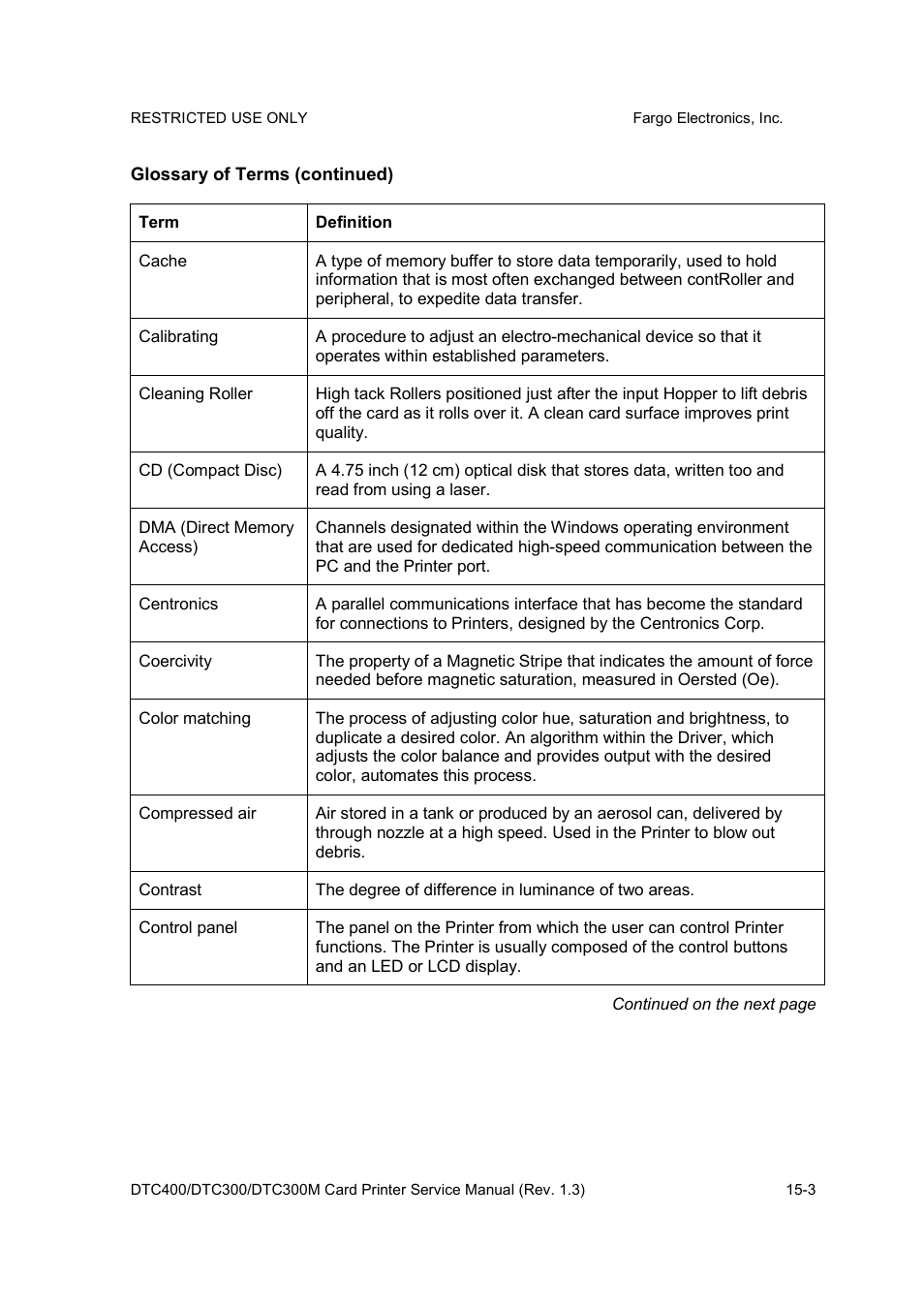 FARGO electronic DTC300 User Manual | Page 424 / 446