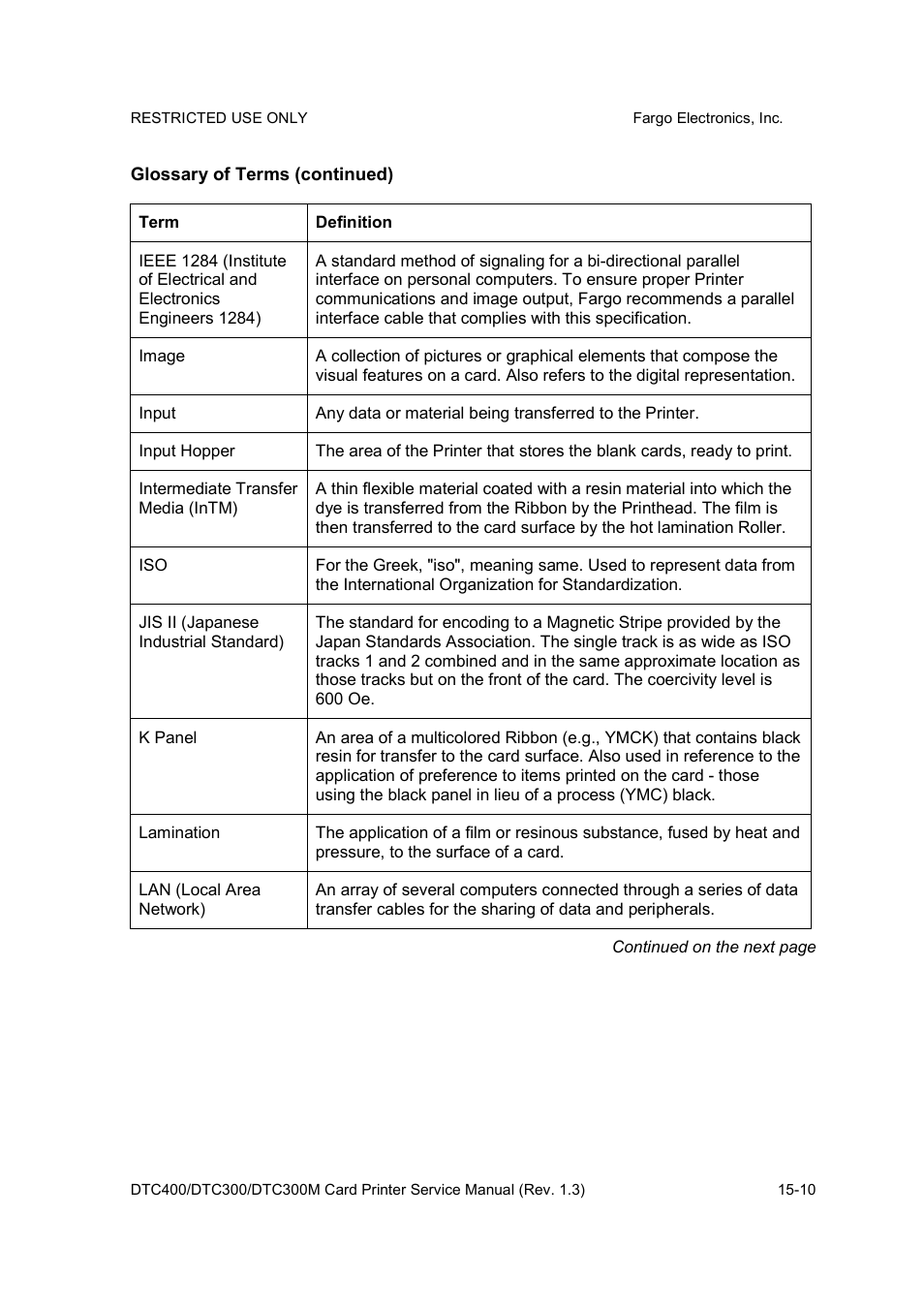 FARGO electronic DTC300 User Manual | Page 431 / 446