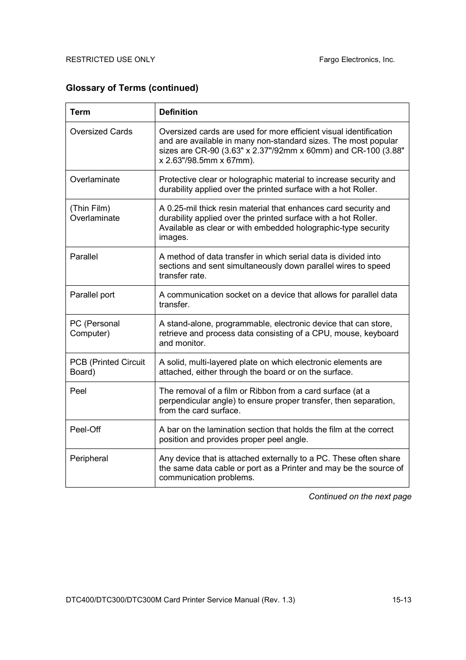 FARGO electronic DTC300 User Manual | Page 434 / 446