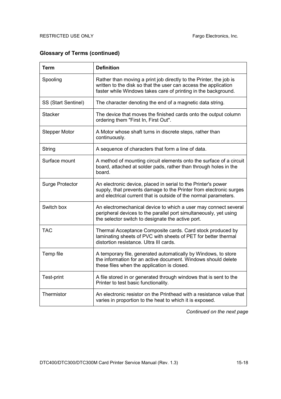 FARGO electronic DTC300 User Manual | Page 439 / 446