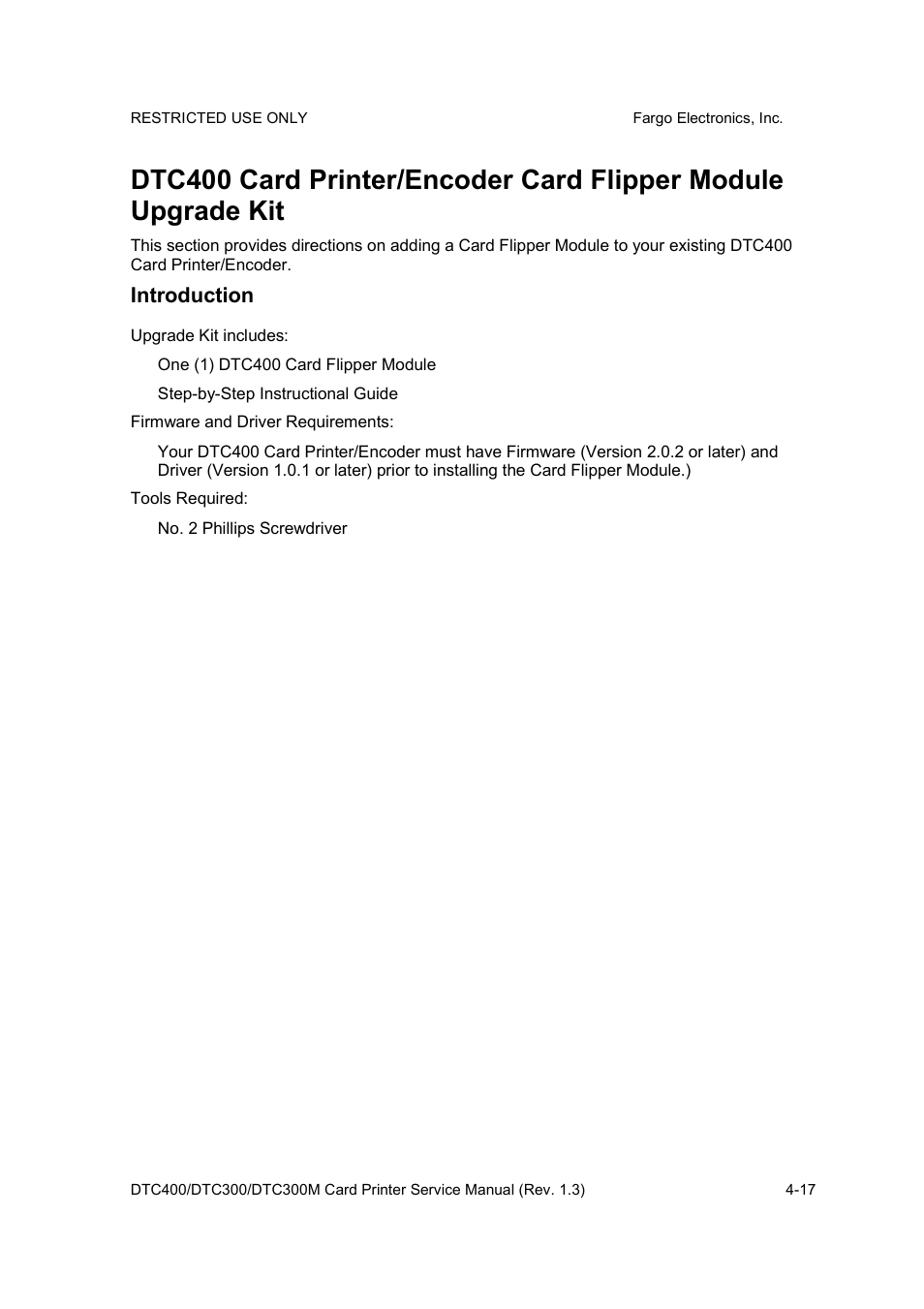 Introduction | FARGO electronic DTC300 User Manual | Page 49 / 446