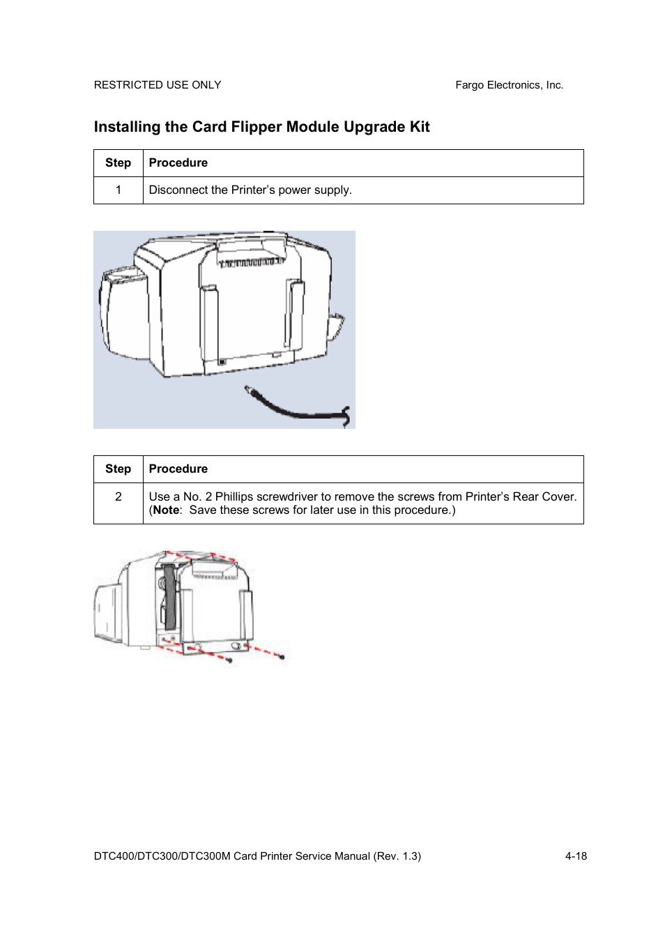 Installing the card flipper module upgrade kit | FARGO electronic DTC300 User Manual | Page 50 / 446