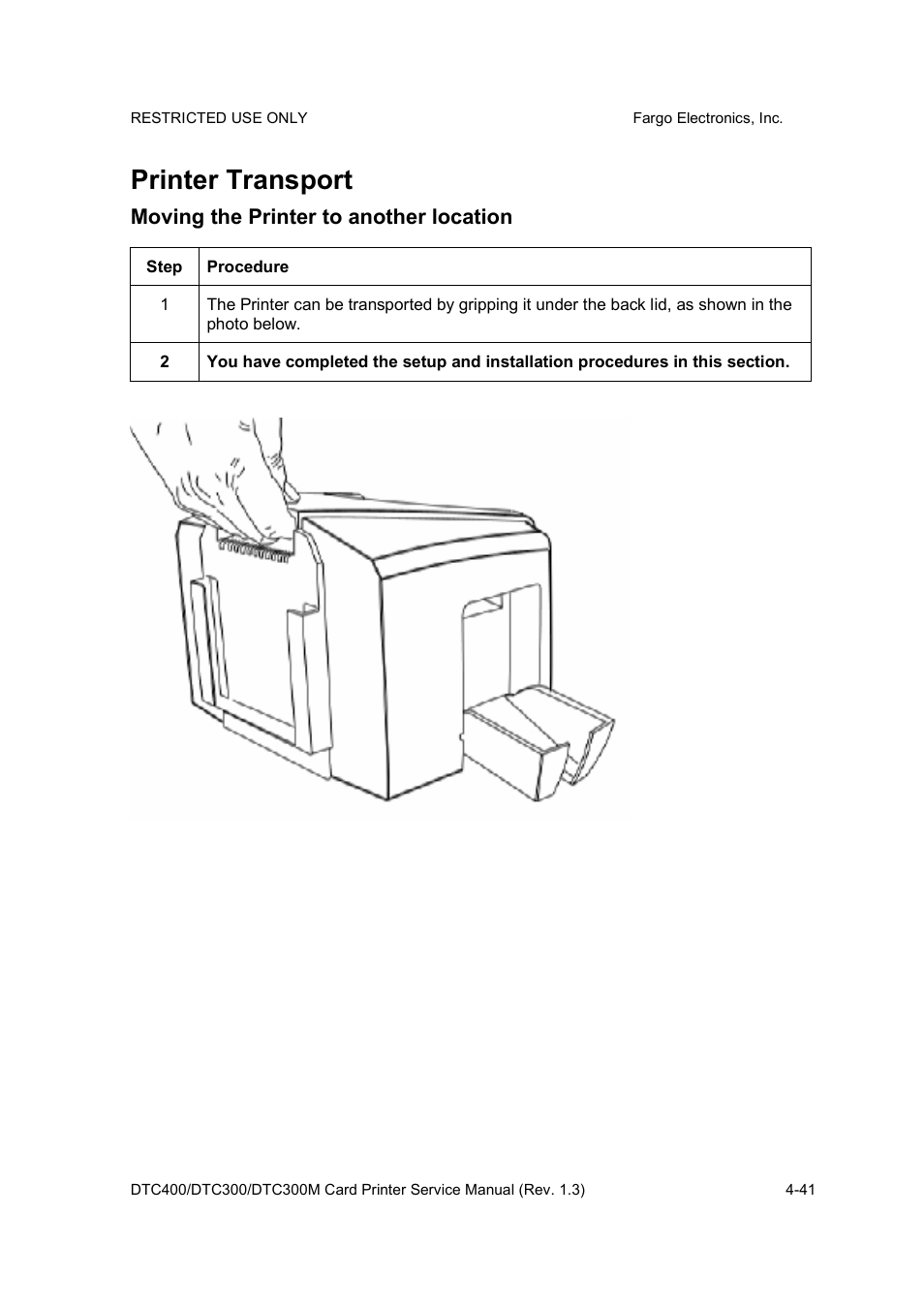 Printer transport | FARGO electronic DTC300 User Manual | Page 73 / 446