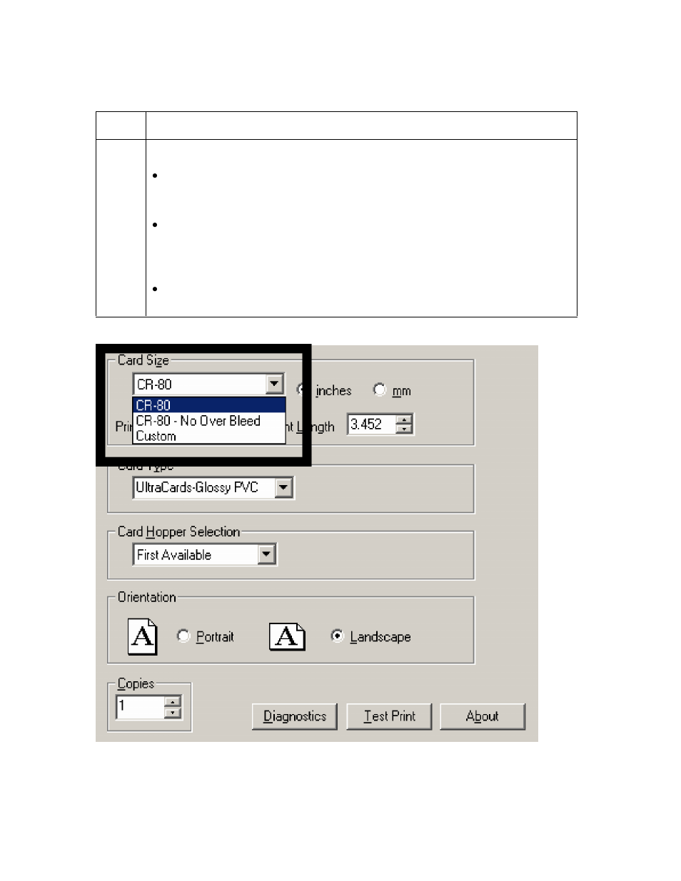 Selecting the card size (hdp600 and hdp600-lc) -14 | FARGO electronic HDP600 User Manual | Page 225 / 371