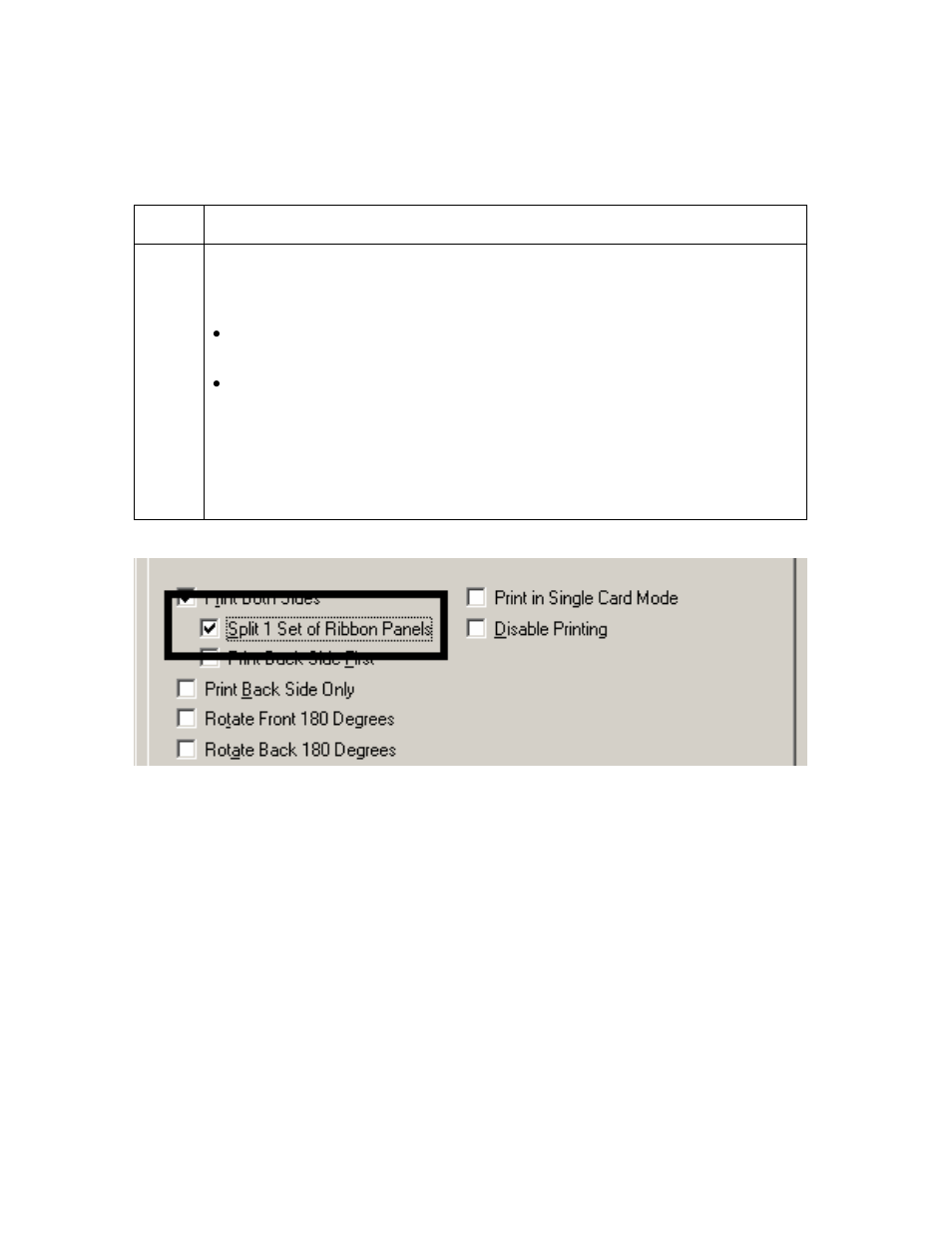 Using the split 1 set of ribbon panels option -32, Using the split 1 set of ribbon panels option | FARGO electronic HDP600 User Manual | Page 243 / 371