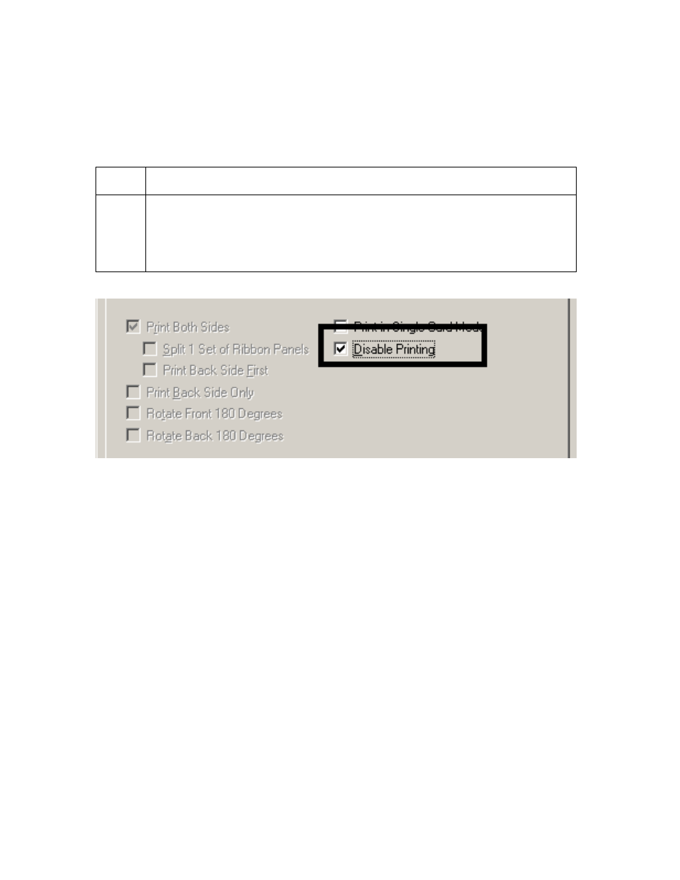 Using the disable printing option -37, Using the disable printing option | FARGO electronic HDP600 User Manual | Page 248 / 371