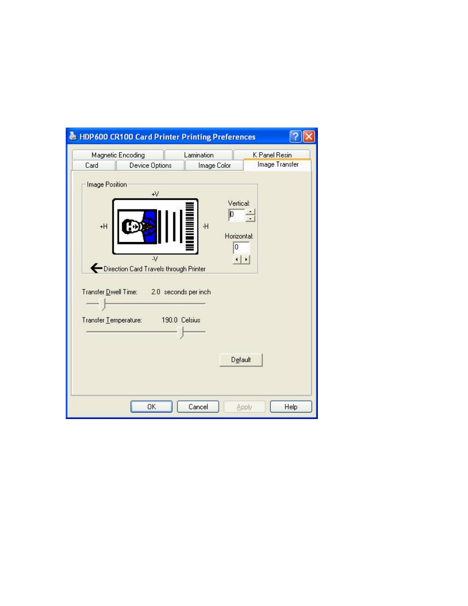 Using the image transfer tab, Using the image transfer tab -42 | FARGO electronic HDP600 User Manual | Page 253 / 371