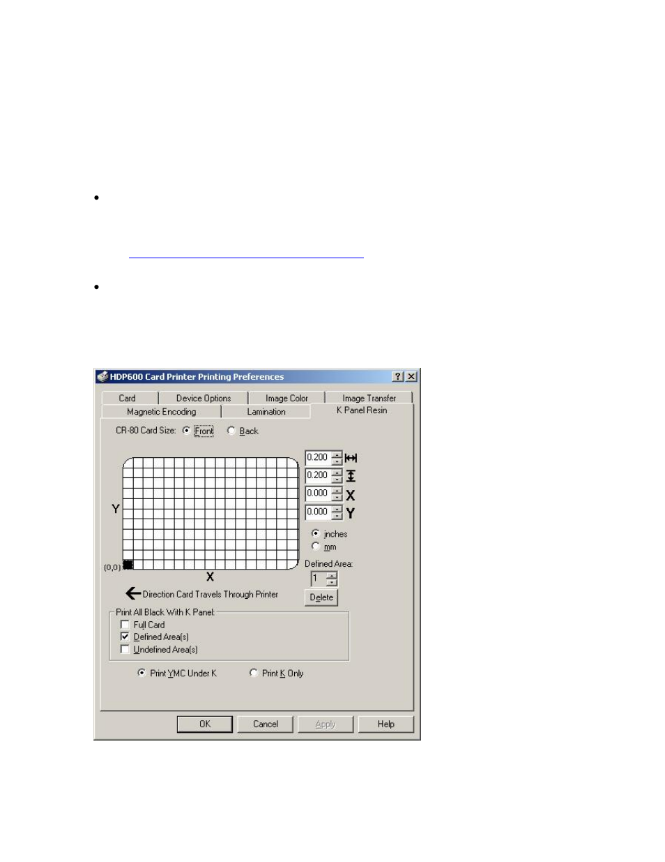 Using the k panel resin tab, Using the k panel resin tab -46 | FARGO electronic HDP600 User Manual | Page 257 / 371