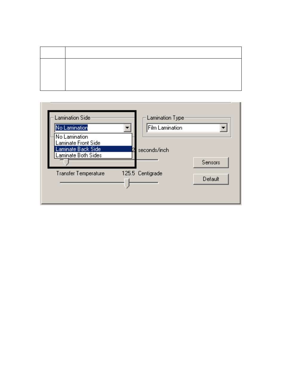 Selecting the lamination side -69, Selecting the lamination side | FARGO electronic HDP600 User Manual | Page 280 / 371