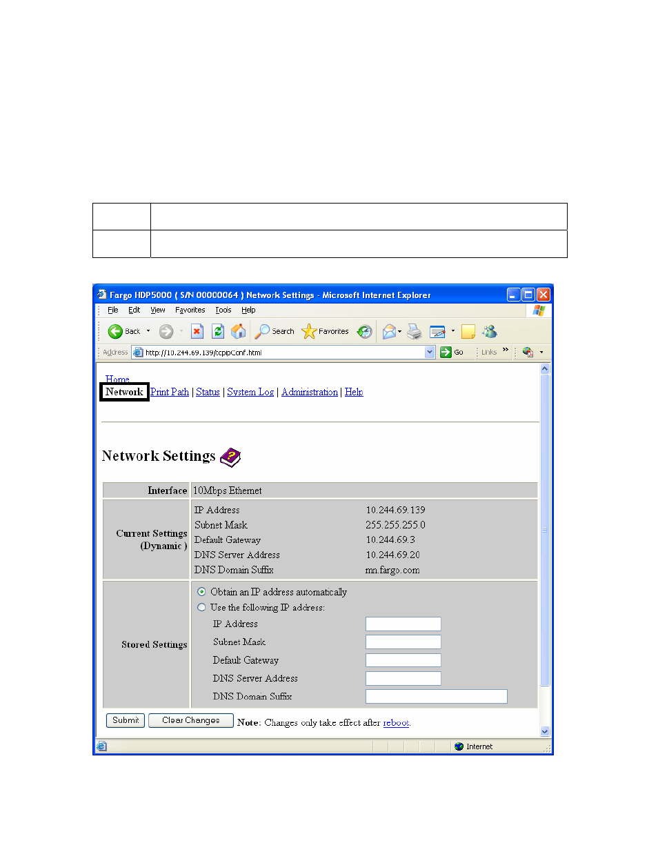 Configuring the network settings, Configuring the network settings -17, Accessing the network settings page | FARGO electronic HDP5000 User Manual | Page 146 / 401
