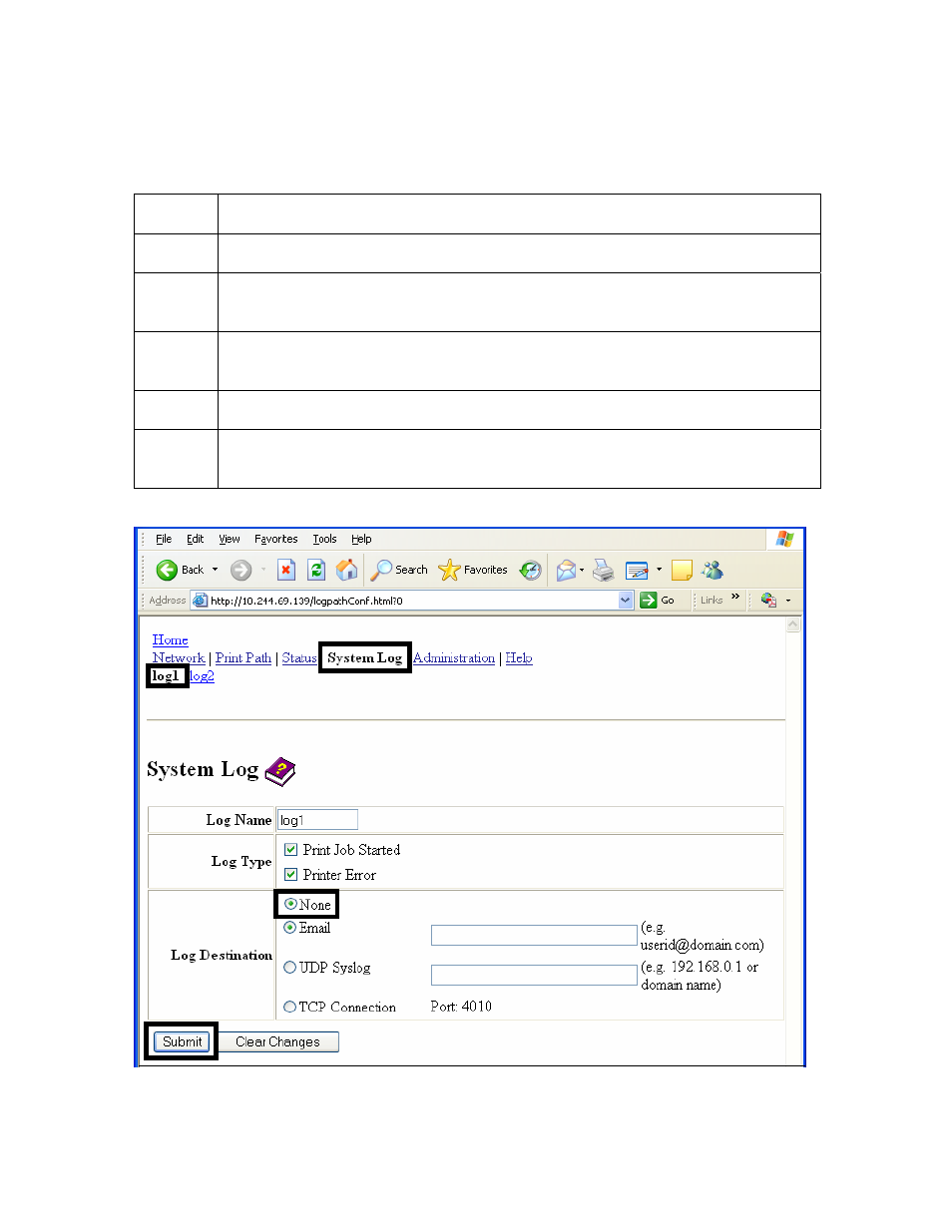 Selecting the log destination, Selecting the log destination -31 | FARGO electronic HDP5000 User Manual | Page 160 / 401