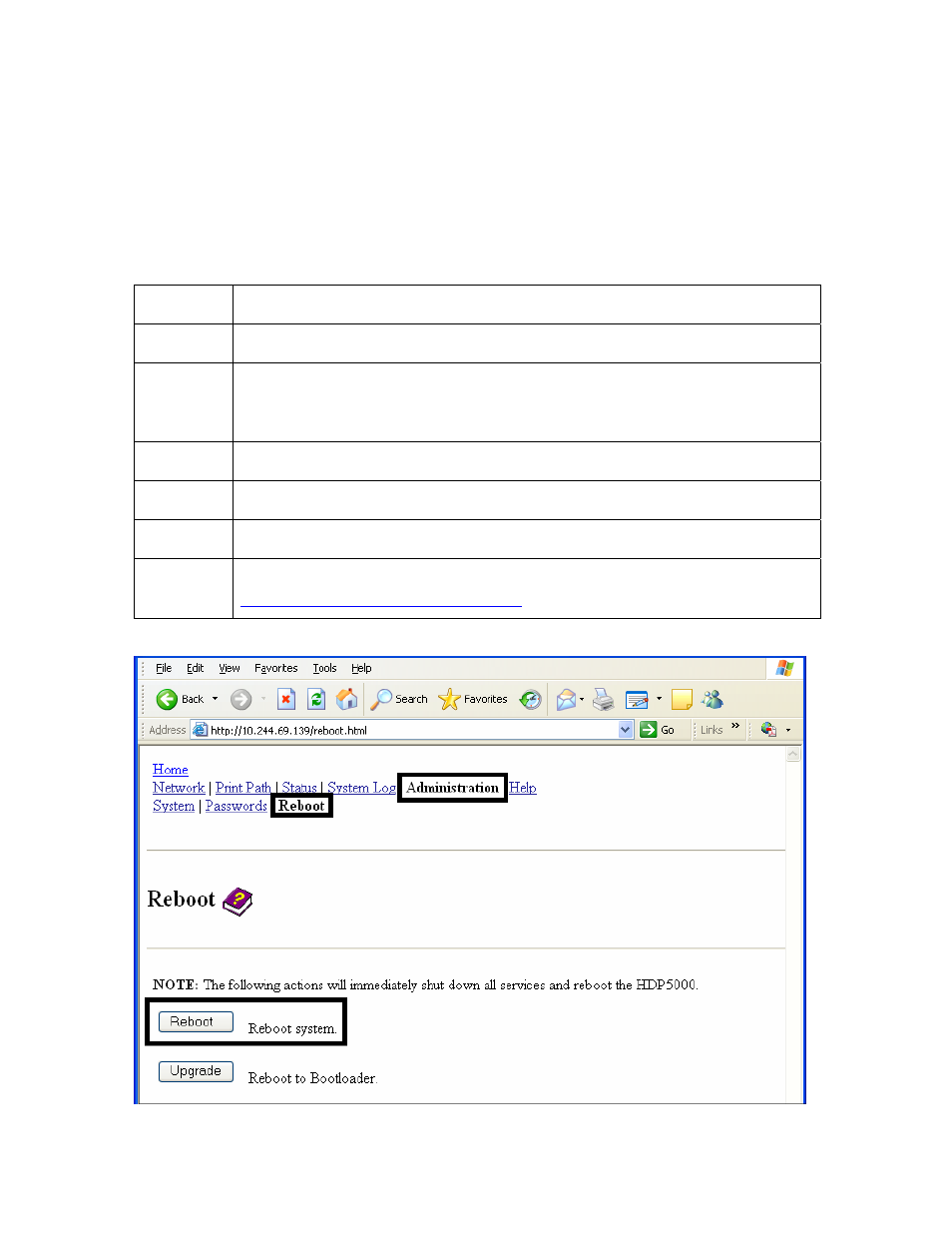 Rebooting the printer, Rebooting the printer -40, Using the reboot pages | FARGO electronic HDP5000 User Manual | Page 169 / 401